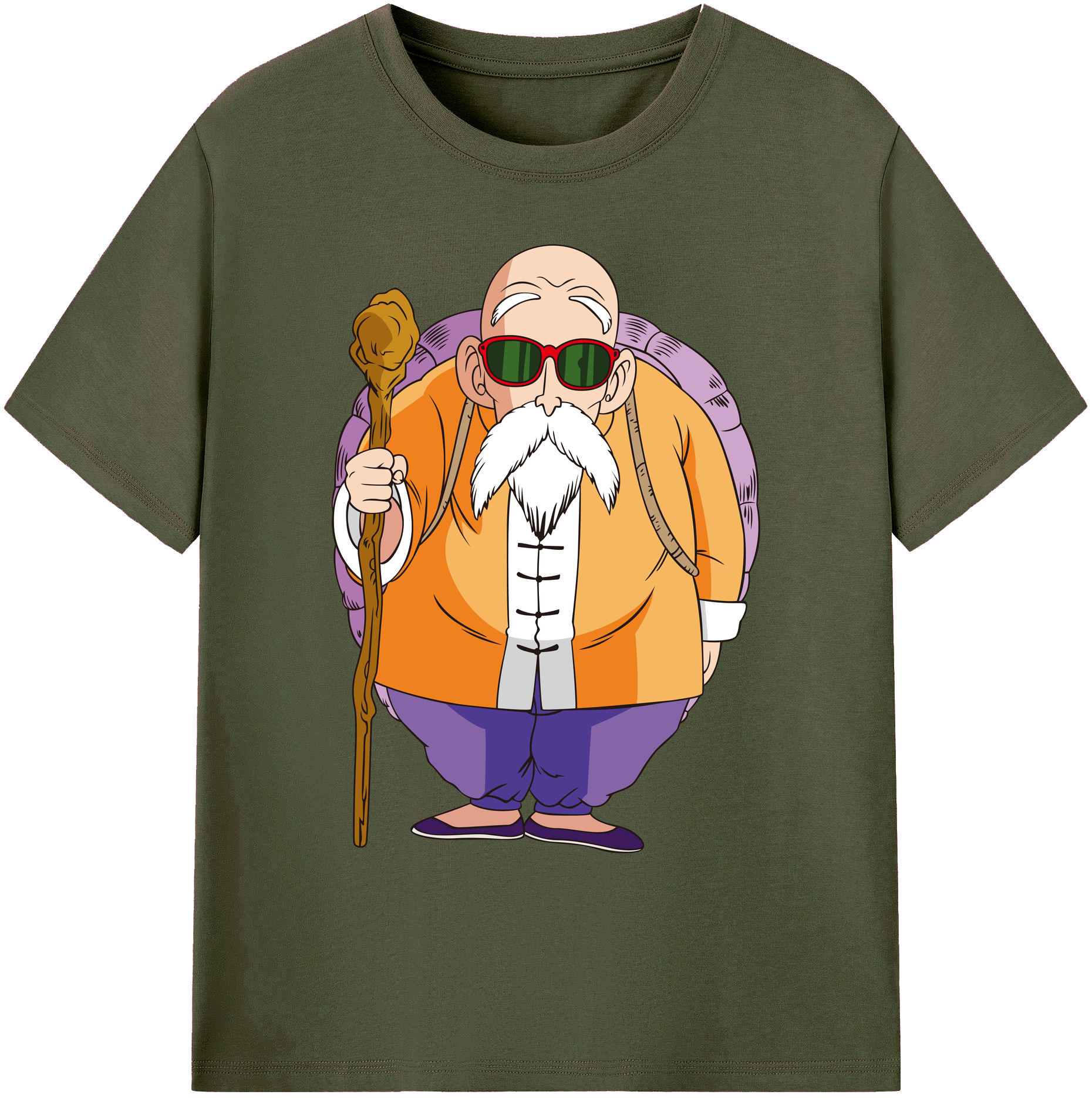 （画像用） ドラゴンボール 亀仙人（かめせんにん） DRAGON BALL Master Roshi Kame Sennin 綿100％ メンズ半袖Tシャツ｜肌触りやわらか＆通気性